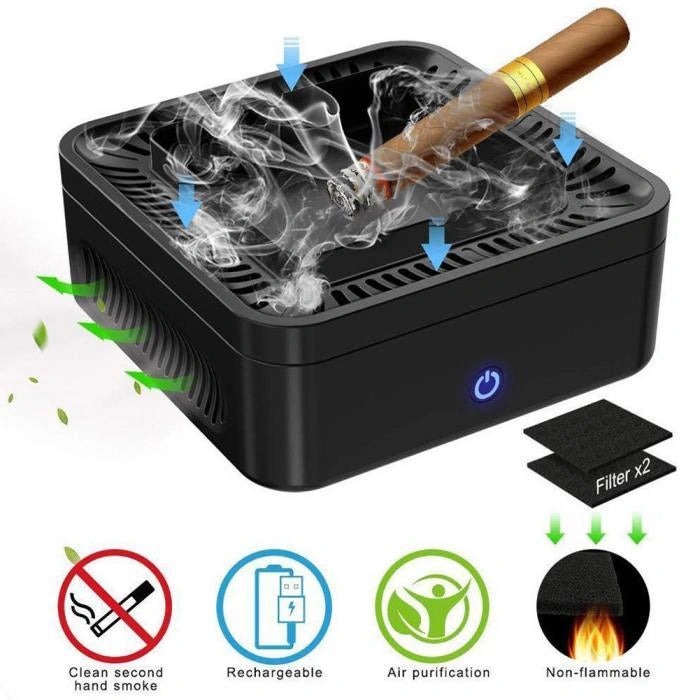 Portable USB Rechargeable Smokeless Ashtray with Air Filter
