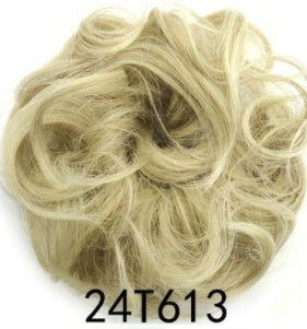 Synthetic Wavy Curly Messy Hair Bun for Women, 12cm Diameter
