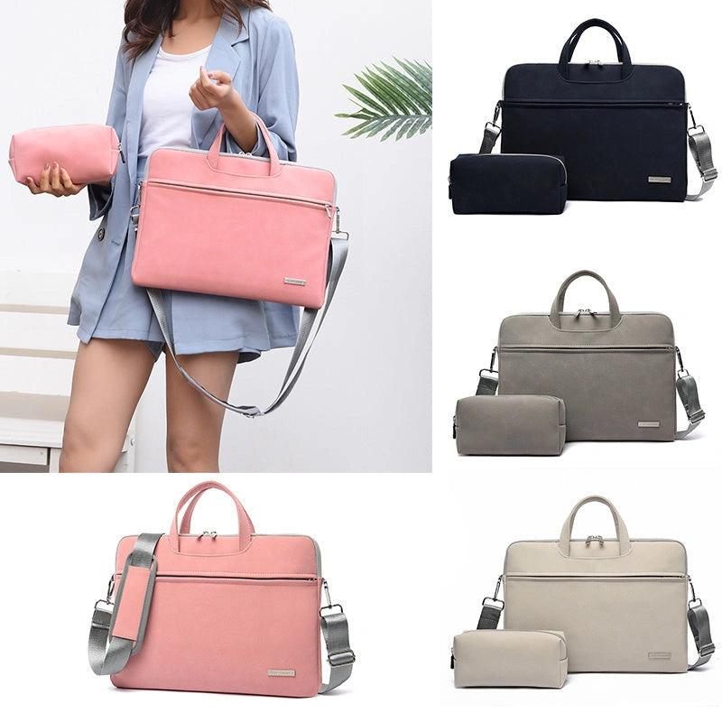 Stylish PU Leather Laptop Bag for MacBook Air 13.3 to 15.6 Inch