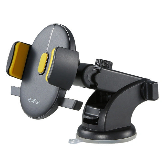 Telescopic Car Dashboard Phone Holder with Suction Cup and 360-Degree Rotation