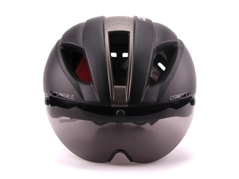 Aero Cycling Helmet with Magnetic Lens and Adjustable Fit