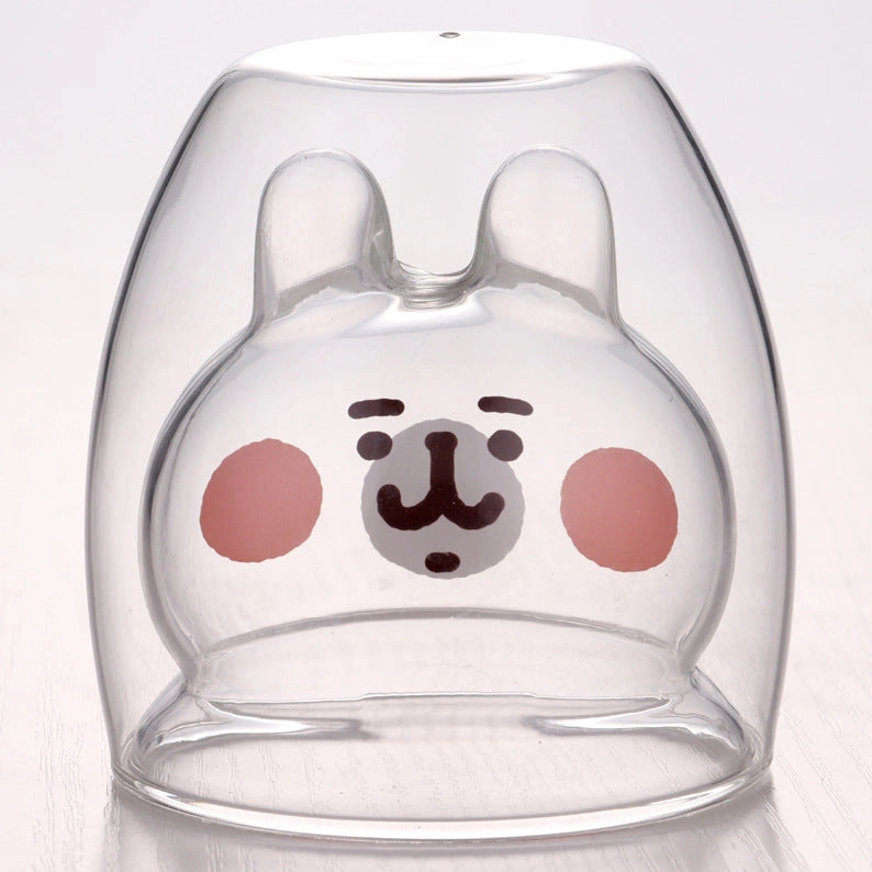3D Double Layer Panda Cup with Skull Design for Wine