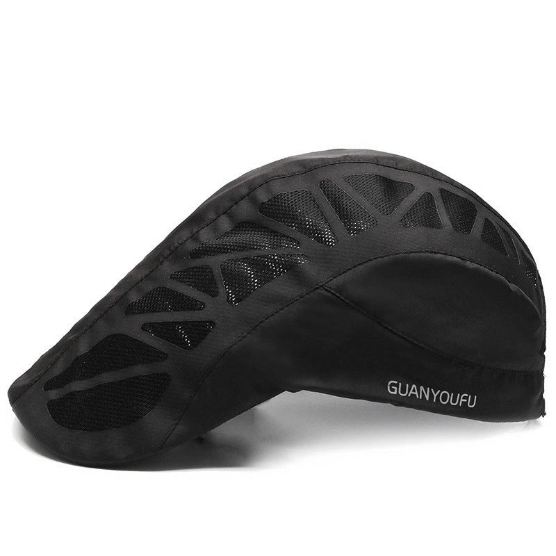 Breathable Mesh Beret Hat for Summer with Quick-Dry Polyester
