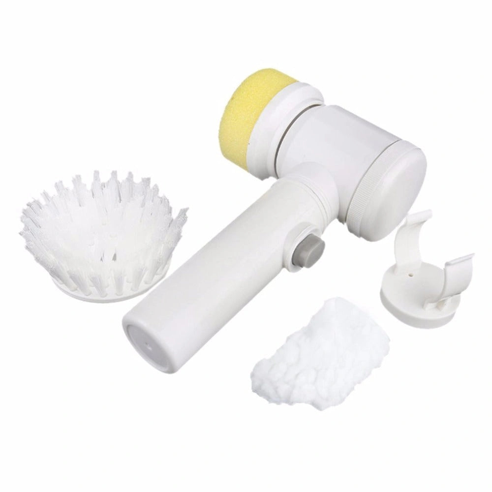 5-in-1 Electric Cleaning Brush with Interchangeable Heads for Kitchen and Household Use