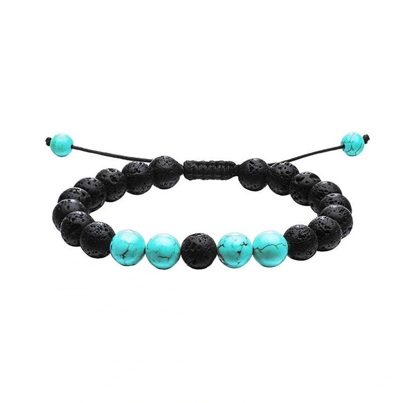 Matte Black Agate Beads Tiger Eye Couple Bracelets