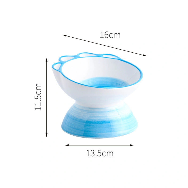 Ceramic Pet Bowl with 15-Degree Inclined Design