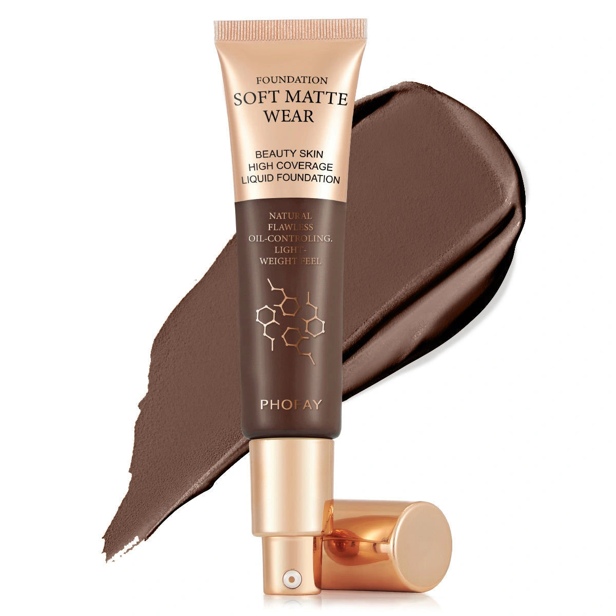 PHOFAY Full Coverage Foundation: Oil-controlling, 30ml lightweight formula