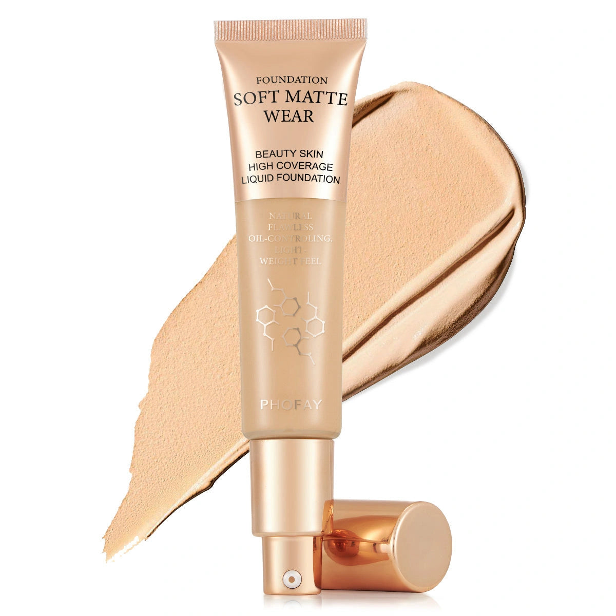 PHOFAY Full Coverage Foundation: Oil-controlling, 30ml lightweight formula