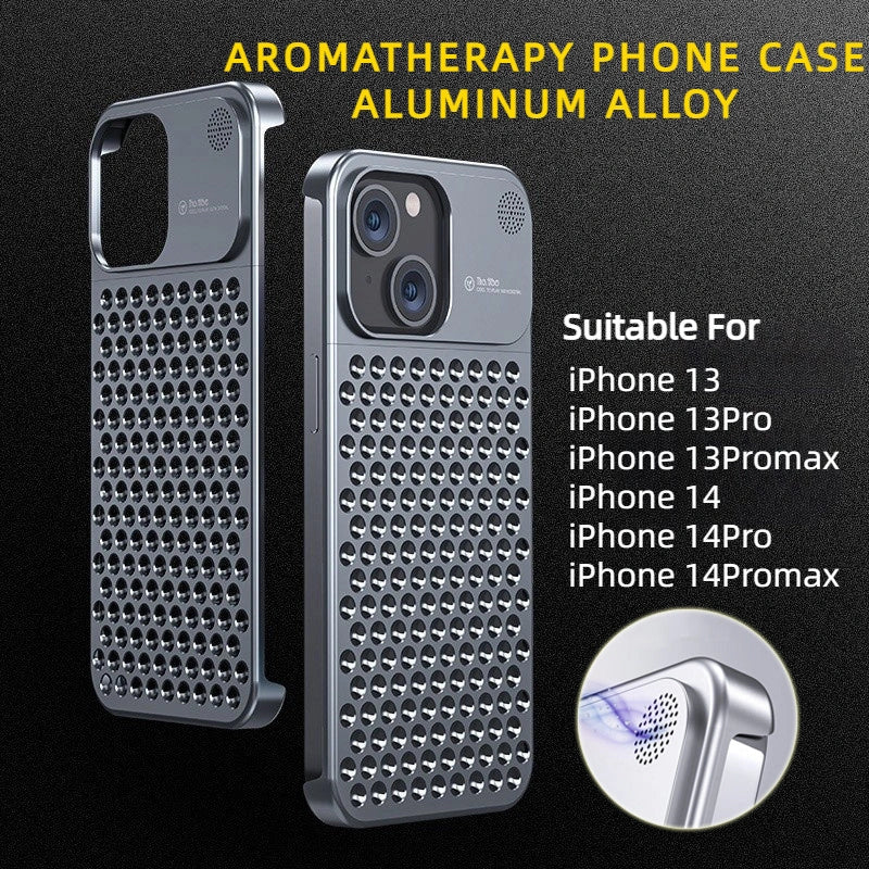 Aluminum Alloy Phone Case with Hollow Heat Dissipation for iPhone Models