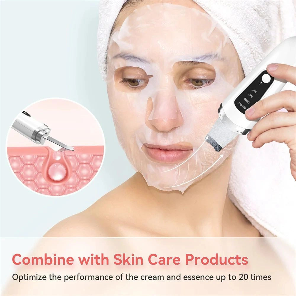 Ultrasonic Skin Scrubber with USB Rechargeable Deep Cleansing