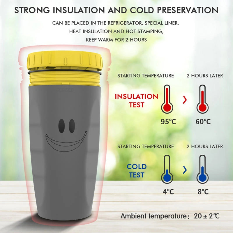 Twist Cup Travel Mug with Double Insulation and Straw Compatibility