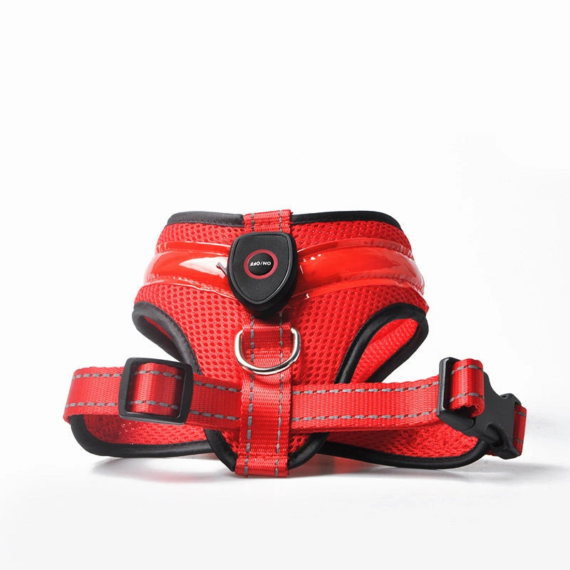 USB Charging LED Dog Harness with Reflective Safety Features