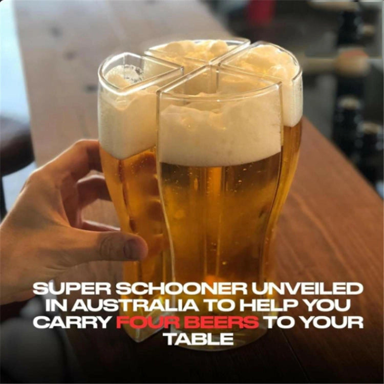 Super Schooner 4-Part Separable Beer Mug for Large Capacity Serving