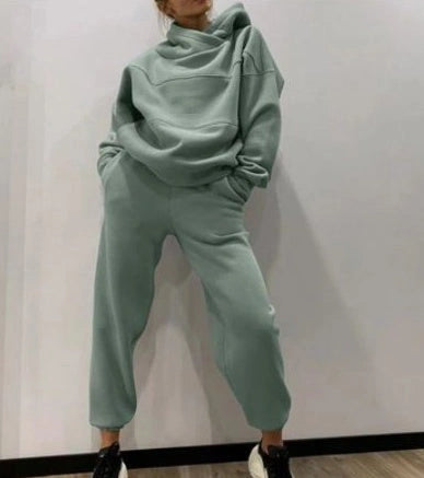 Casual urban sweater fleece and pencil pants suit