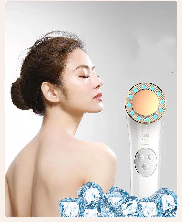 7-in-1 Facial Massager with Ion Charge and Red/Blue Light Therapy