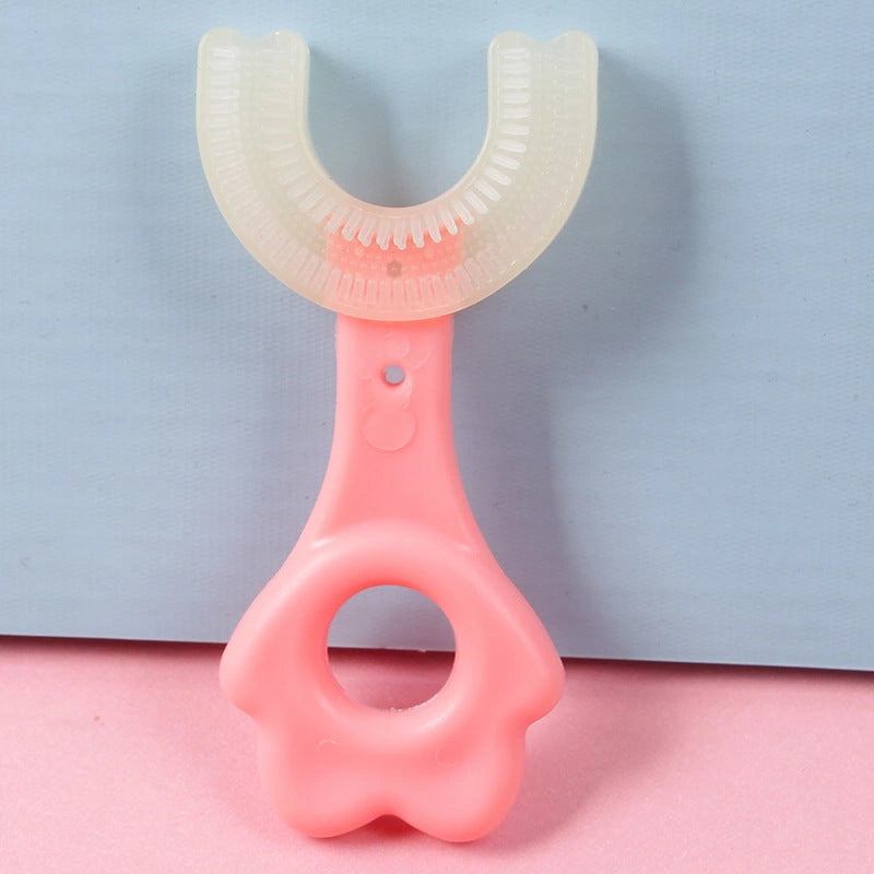 U-shaped Baby Toothbrush with Soft Silicone for Children's Oral Care