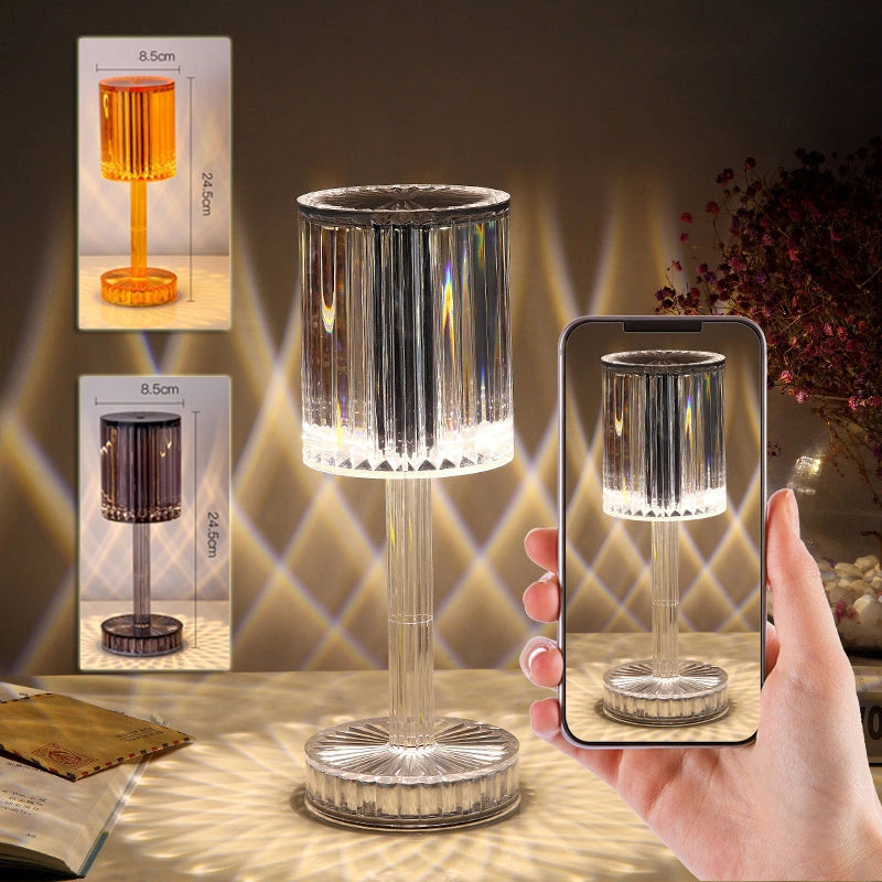 Crystal Table Lamp with 3-Way Dimmable LED and Touch Control