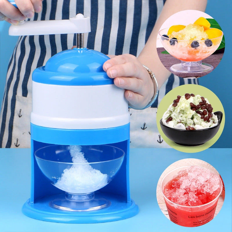 Portable manual ice crusher with stainless steel blade for smoothies