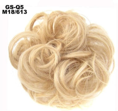 Synthetic Wavy Curly Messy Hair Bun for Women, 12cm Diameter