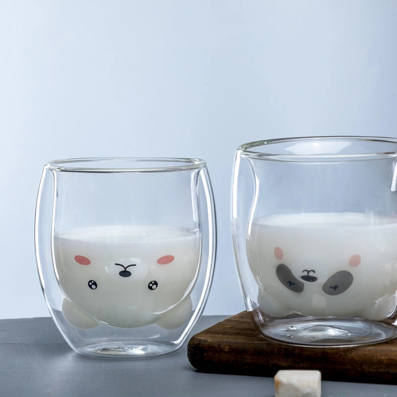 3D Double Layer Panda Cup with Skull Design for Wine