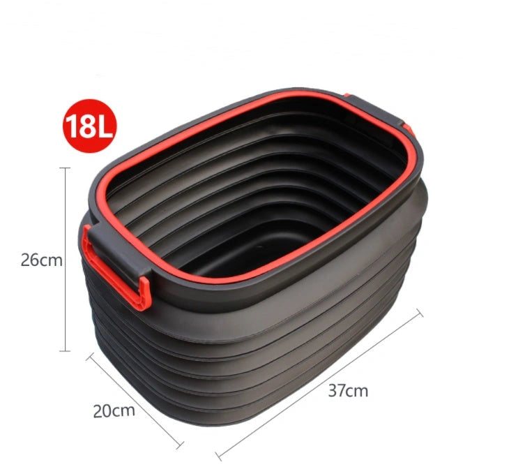 Vehicle-Mounted Retractable Fishing and Car Washing Bucket with 18L Capacity