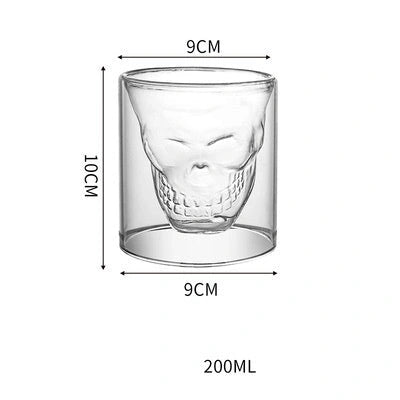 3D Double Layer Panda Cup with Skull Design for Wine