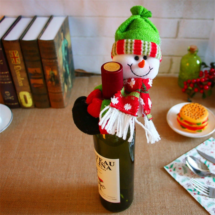 Festive wine bottle socks for Christmas decorations