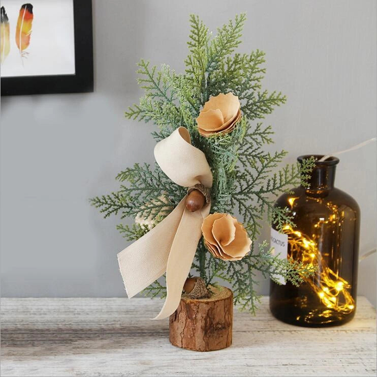 Artificial Christmas Tree Decorations with Red Berries and Pine Needles