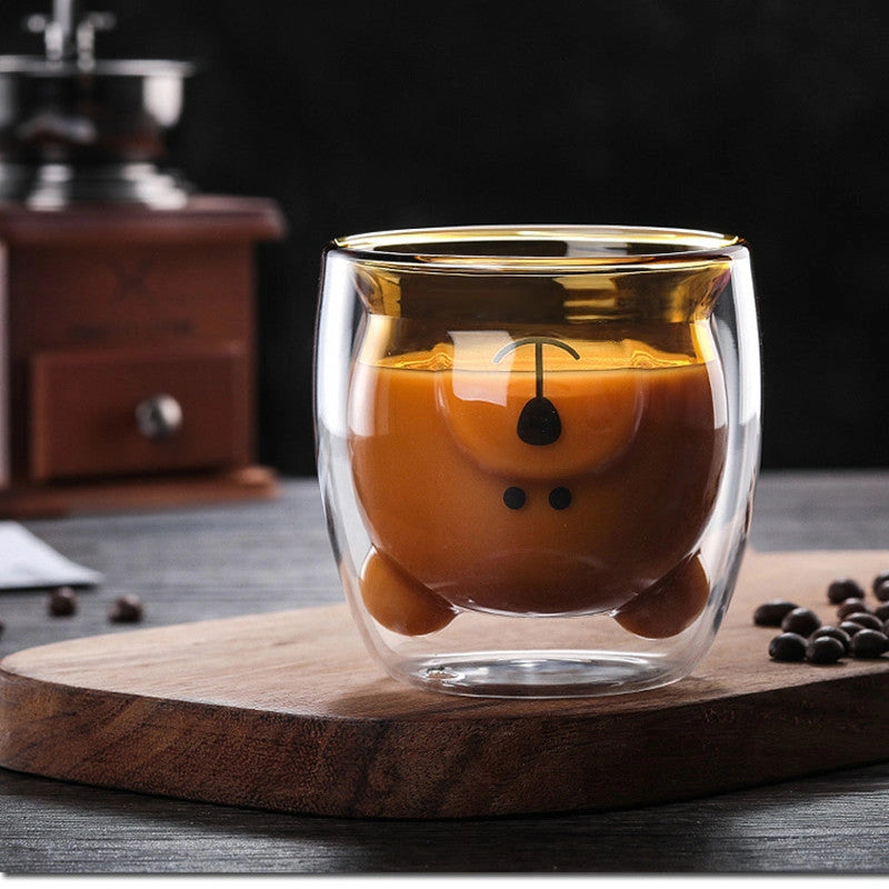 3D Double Layer Panda Cup with Skull Design for Wine
