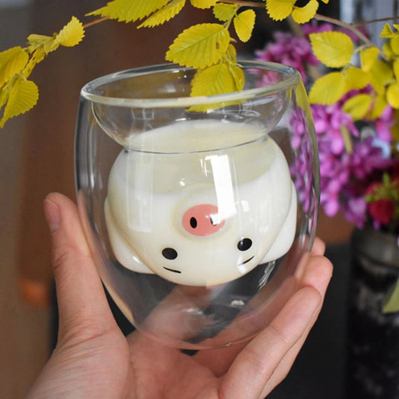 3D Double Layer Panda Cup with Skull Design for Wine