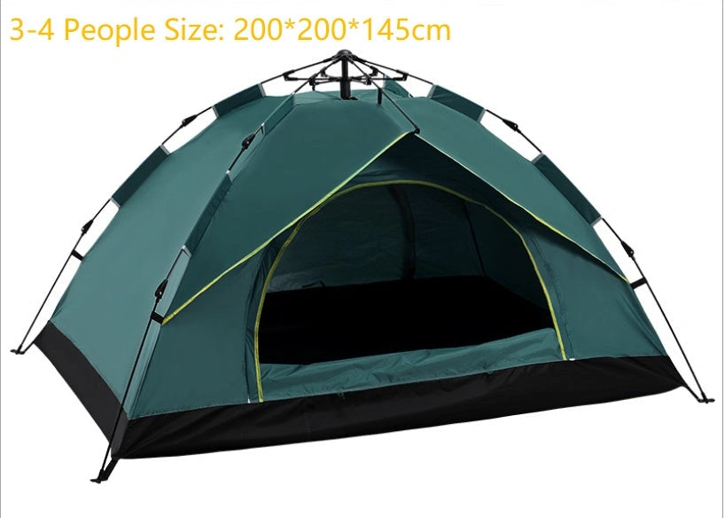 Automatic Hexagonal Tent for Multi-Person Outdoor Camping with Double-Layer Protection