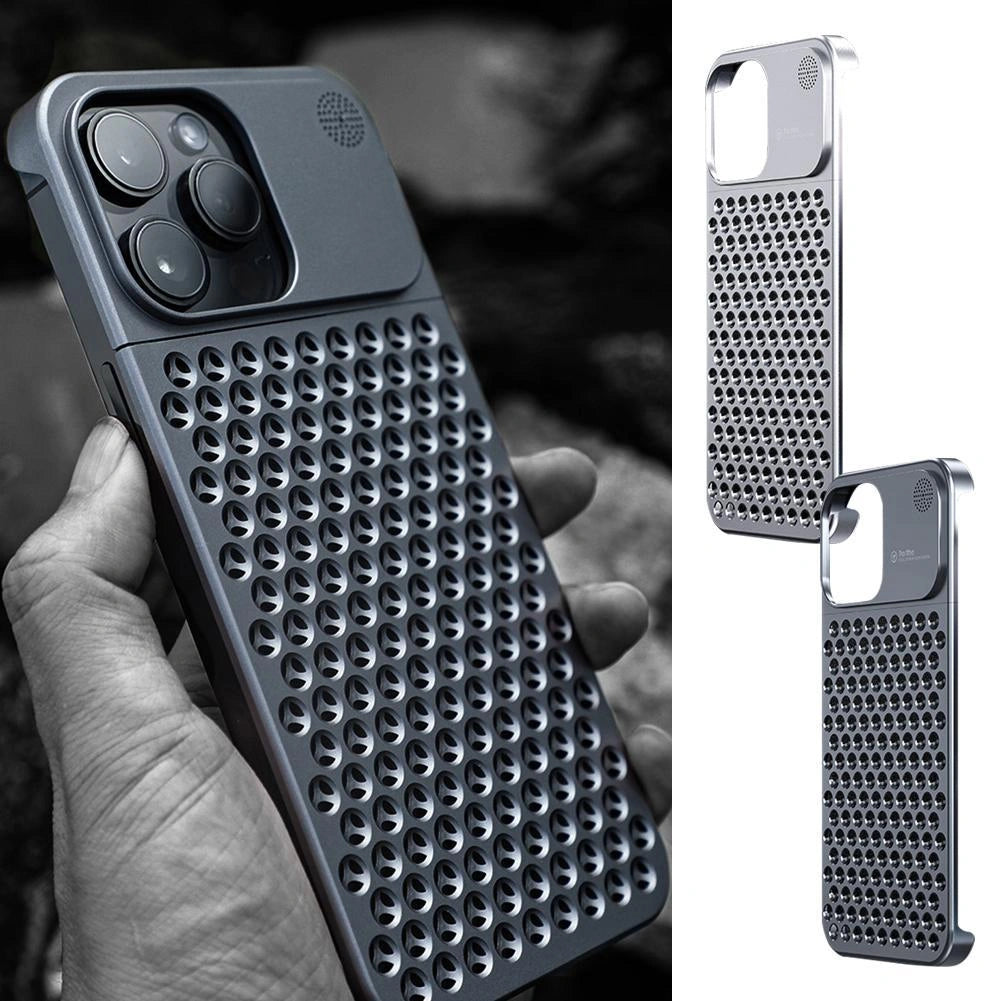 Aluminum Alloy Phone Case with Hollow Heat Dissipation for iPhone Models