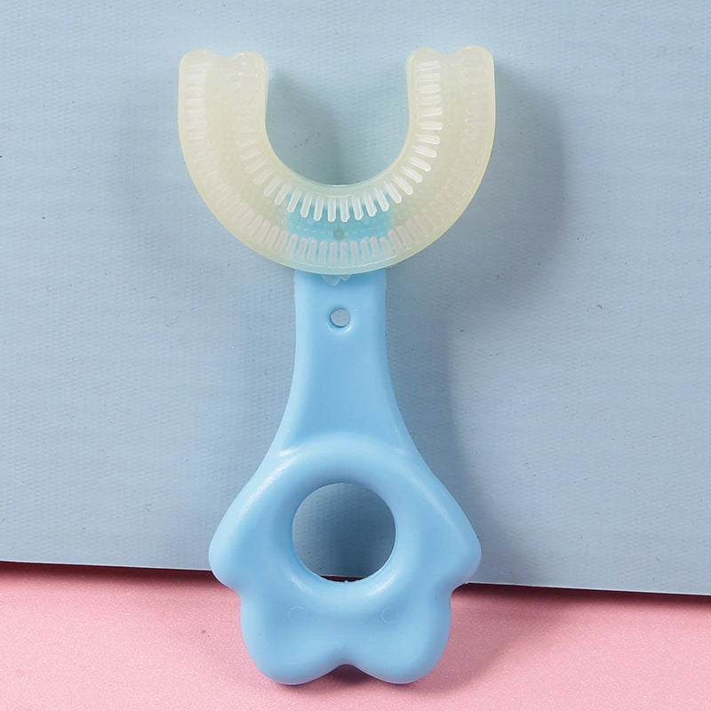 U-shaped Baby Toothbrush with Soft Silicone for Children's Oral Care