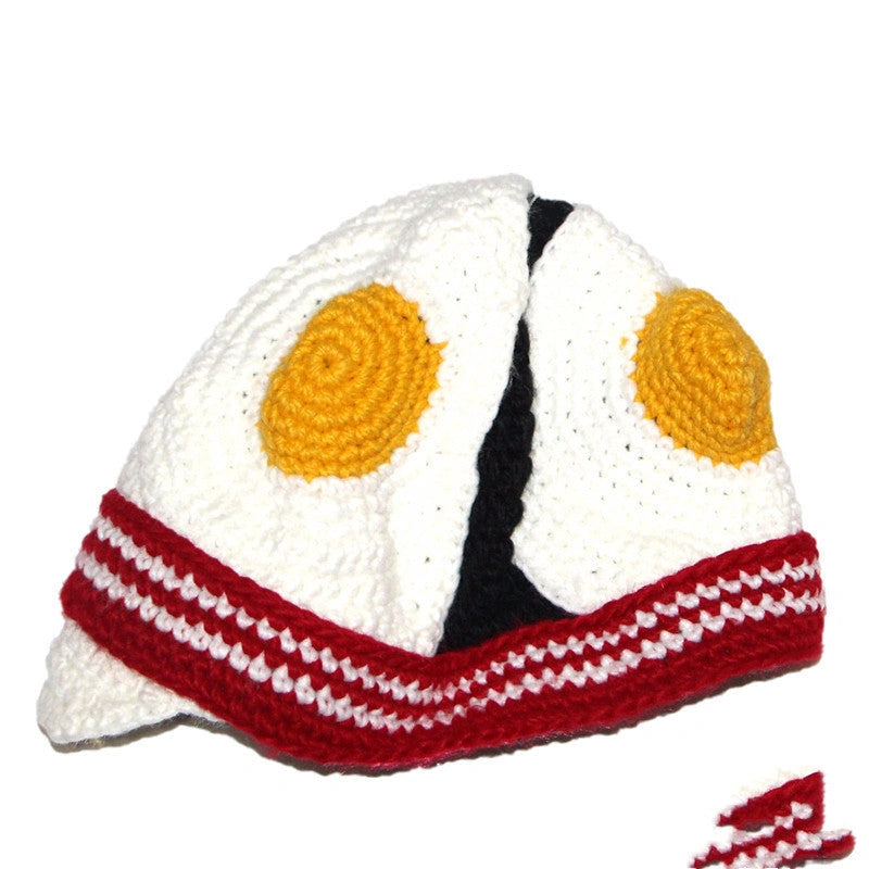 Hand-knitted Egg Hat for Winter Fun and Parties