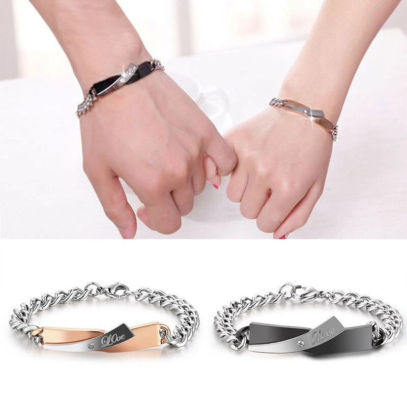 Stainless Steel Couple Cross-design Bracelet