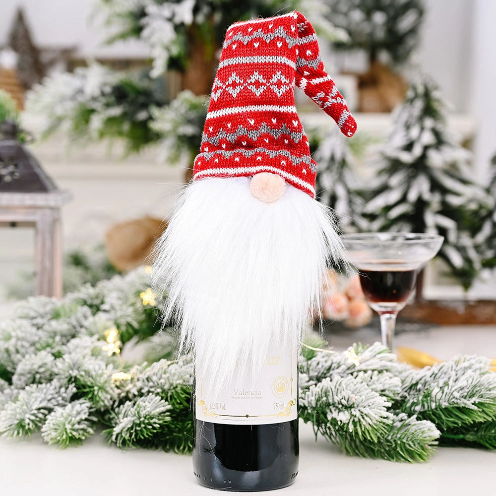 Festive wine bottle socks for Christmas decorations