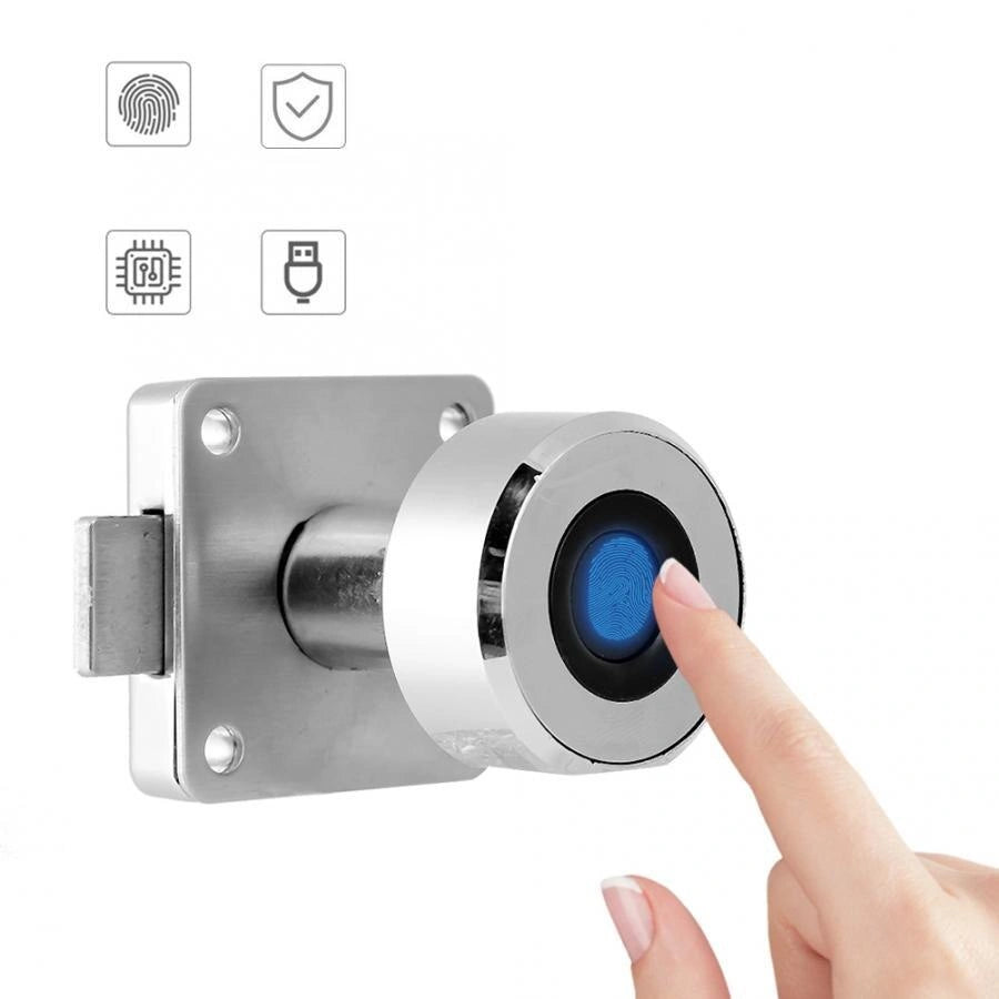 Stainless Steel Fingerprint Drawer Lock with 20 Fingerprint Capacity