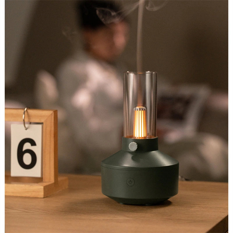 Retro Light Aroma Diffuser with LED Filament Night Light and Humidifier