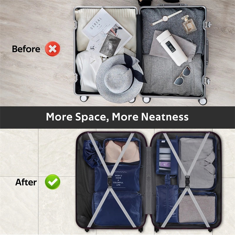 Simple Solid Colour Storage Bags Set for Home Organisation