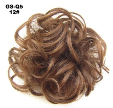 Synthetic Wavy Curly Messy Hair Bun for Women, 12cm Diameter