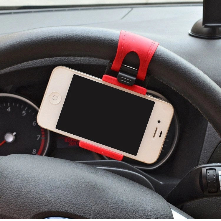 Universal Steering Wheel Phone Mount for Hands-Free Navigation