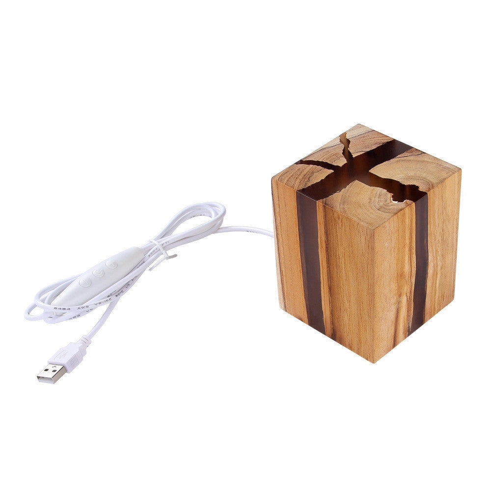 Adjustable Wooden LED Desk Lamp with USB Charging