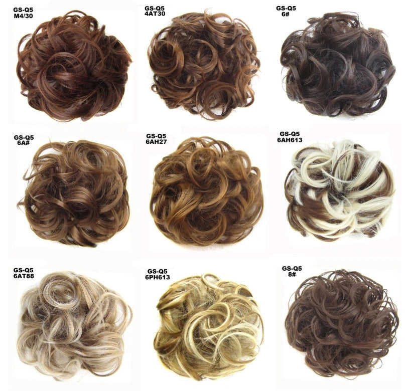 Synthetic Wavy Curly Messy Hair Bun for Women, 12cm Diameter