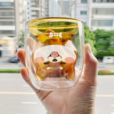 3D Double Layer Panda Cup with Skull Design for Wine