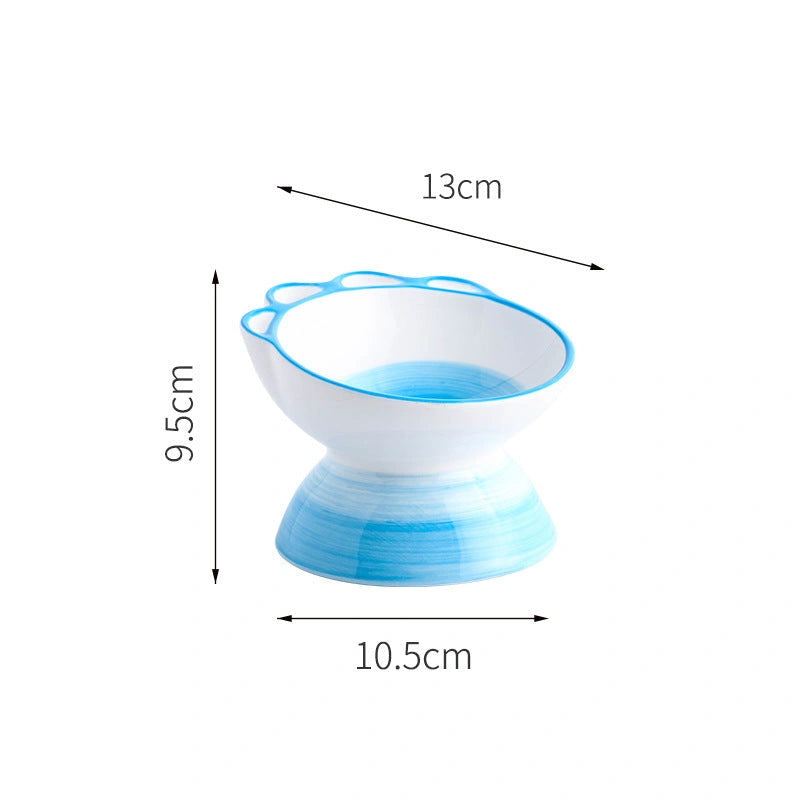 Ceramic Pet Bowl with 15-Degree Inclined Design