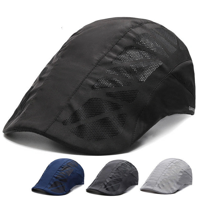 Breathable Mesh Beret Hat for Summer with Quick-Dry Polyester
