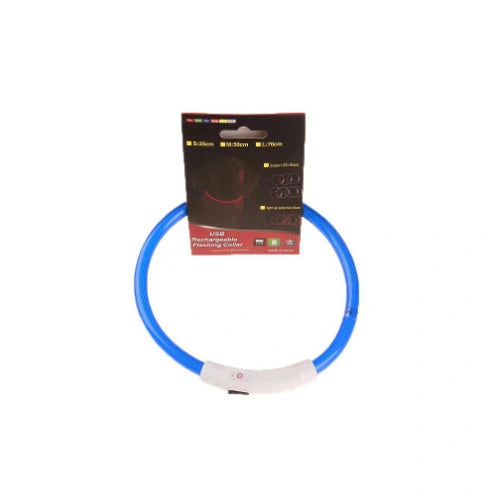 USB Rechargeable Pet Safety Collar with LED Glow for Night Walks