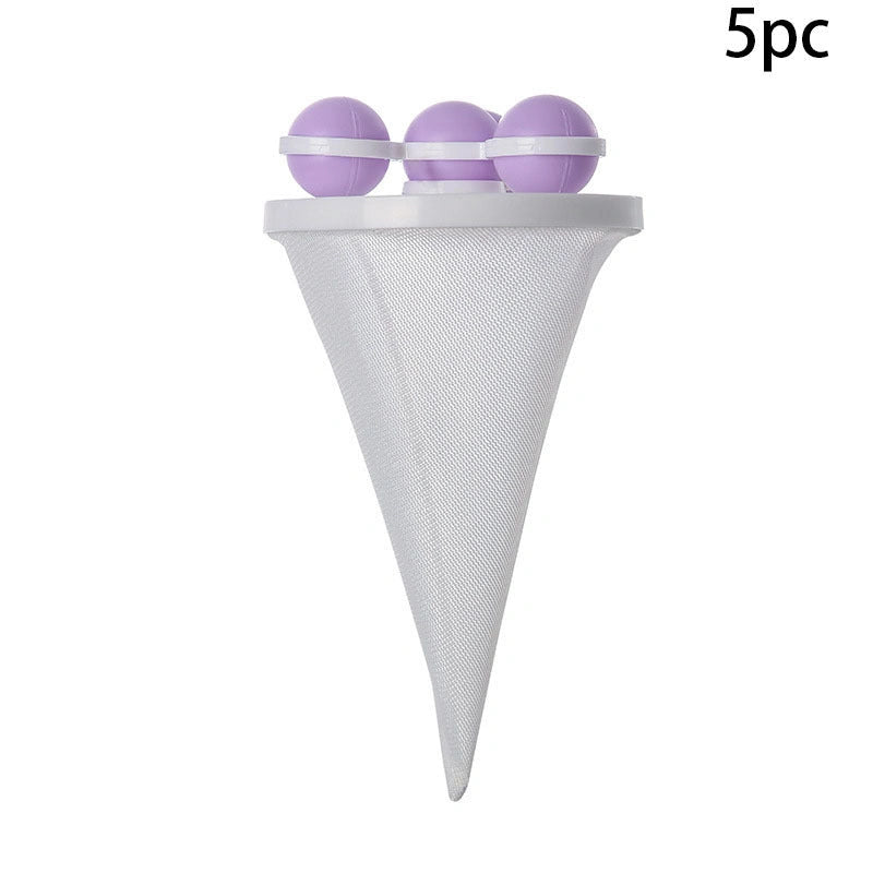 Gyroscopic Washing Machine Filter Pouch for Hair and Lint Removal