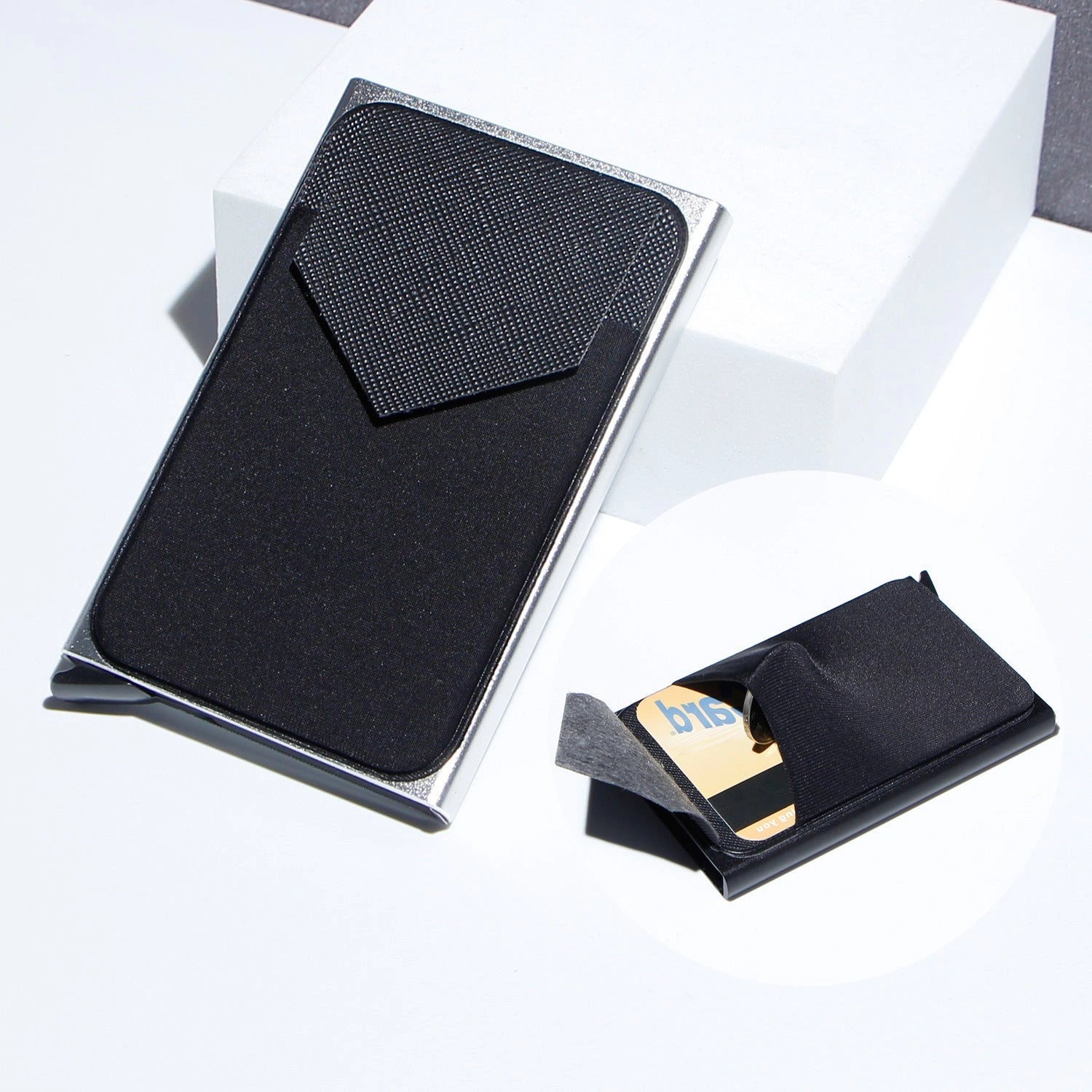 Aluminium Alloy Anti-theft Multi Card Holder with Lycra Cloth Strap