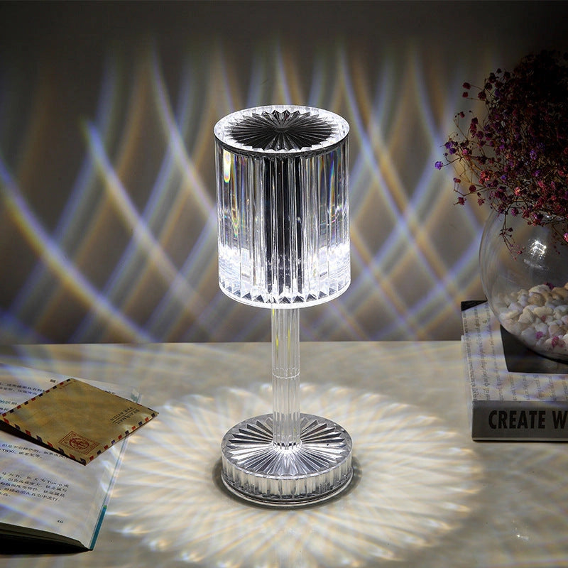Crystal Table Lamp with 3-Way Dimmable LED and Touch Control
